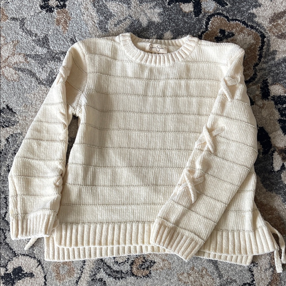 Cream Ribbed Sweater